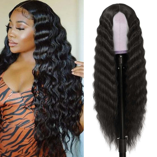 Sisu Couture's Instastyle 30 Inch Synthetic Curly Wigs Long Black Hair - image 1