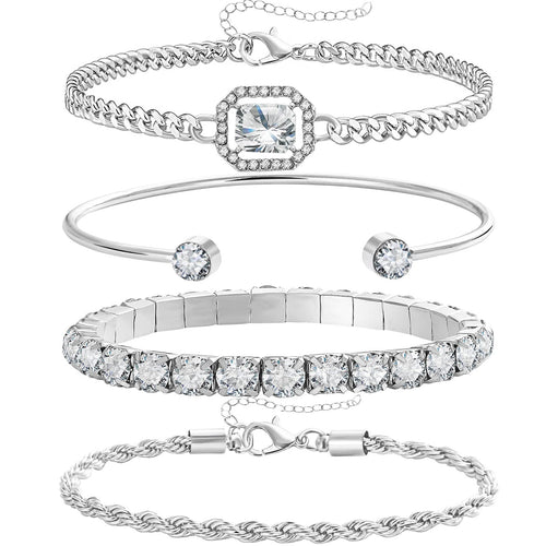 Sisu Couture's 17if 4 Pcs Dainty Gold Silver Bracelets Set - image 1