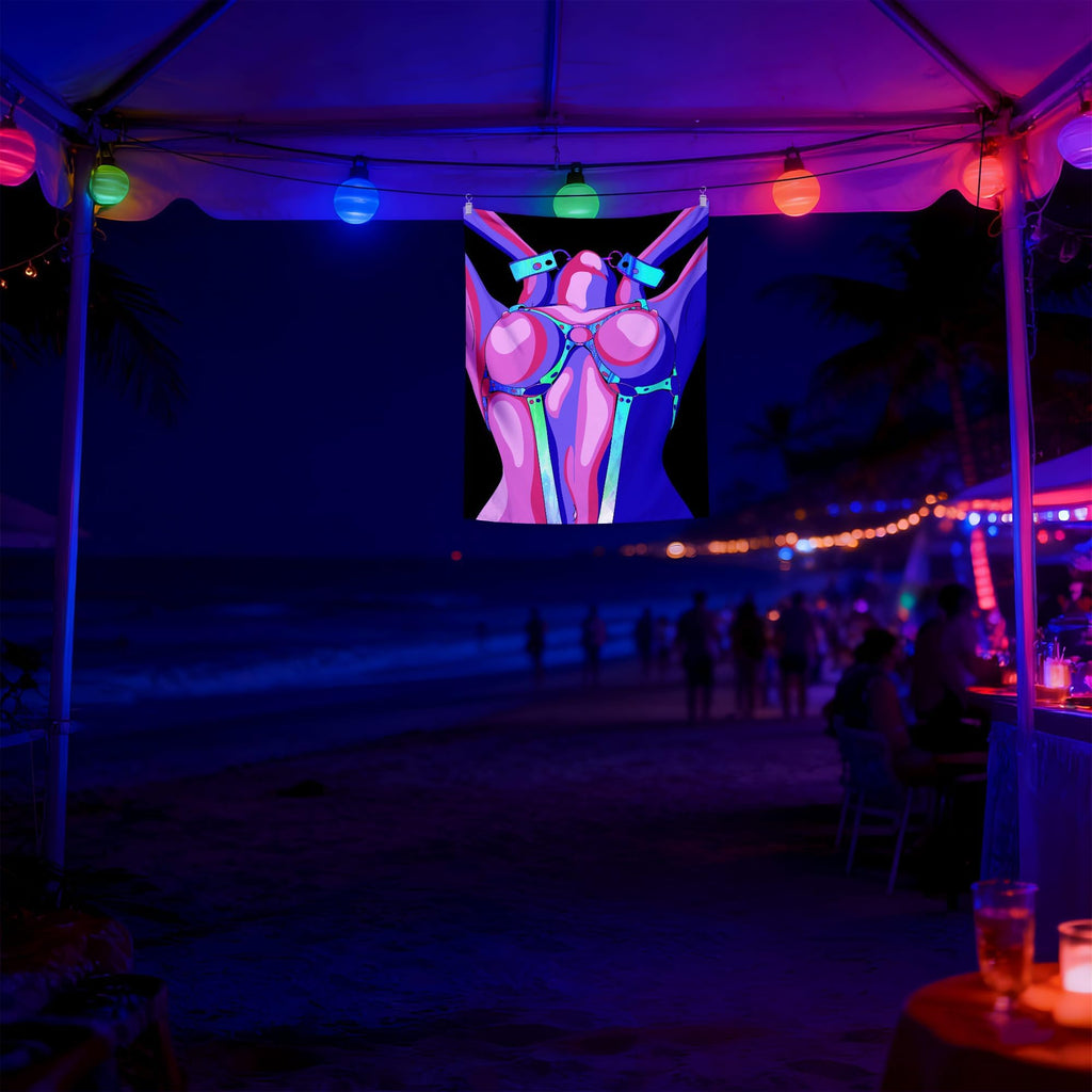 Sisu Couture's Qghot Anime Girl Blacklight Sex Art Wall Hanging Tapestries - image 15
