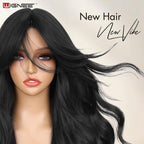 Sisu Couture's Wignee Curtain Bang Wig 26 Inch Black Wig Synthetic - image 20