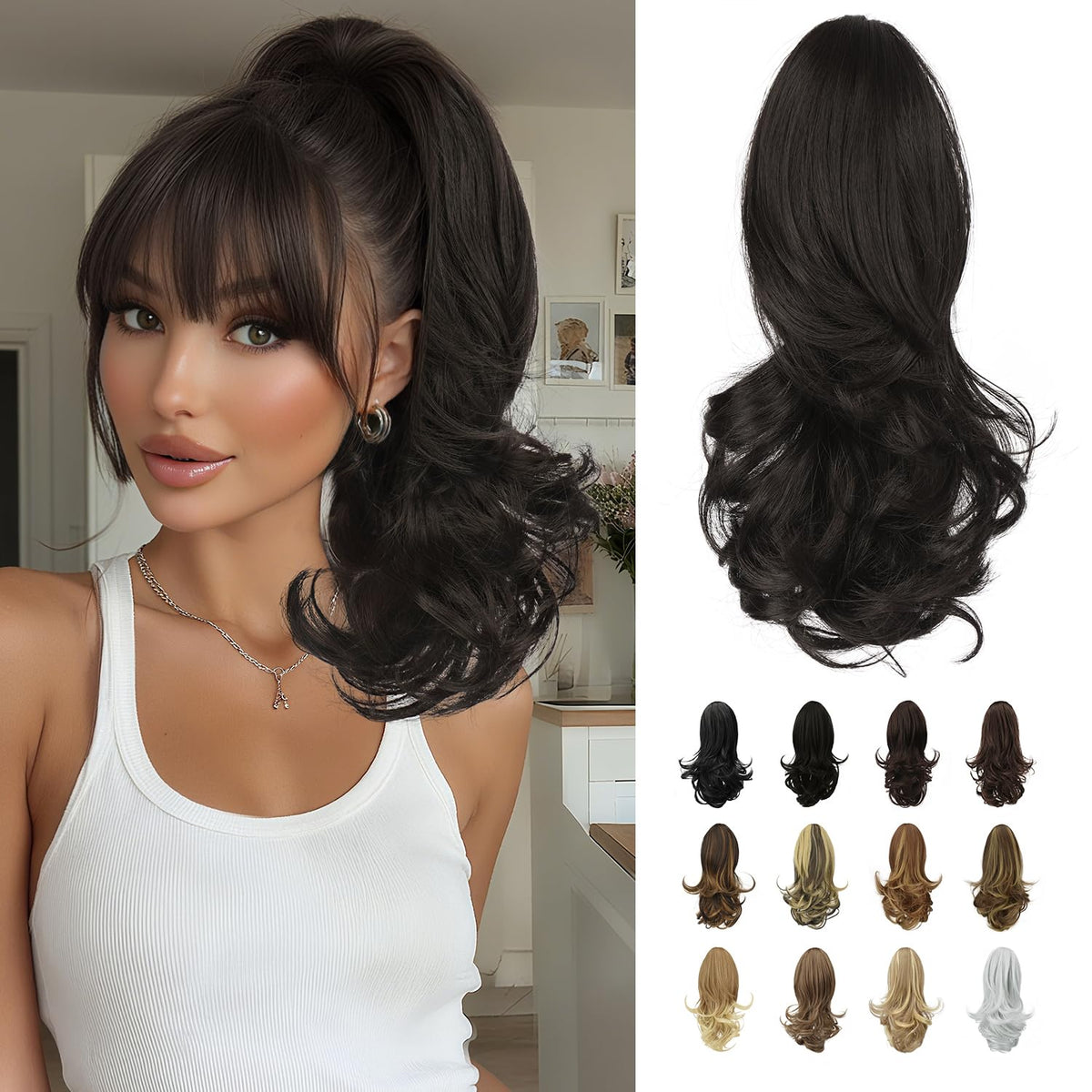 Sisu Couture's Sofeiyan 13" Ponytail Extension Long Curly Ponytail Clip in - image 20