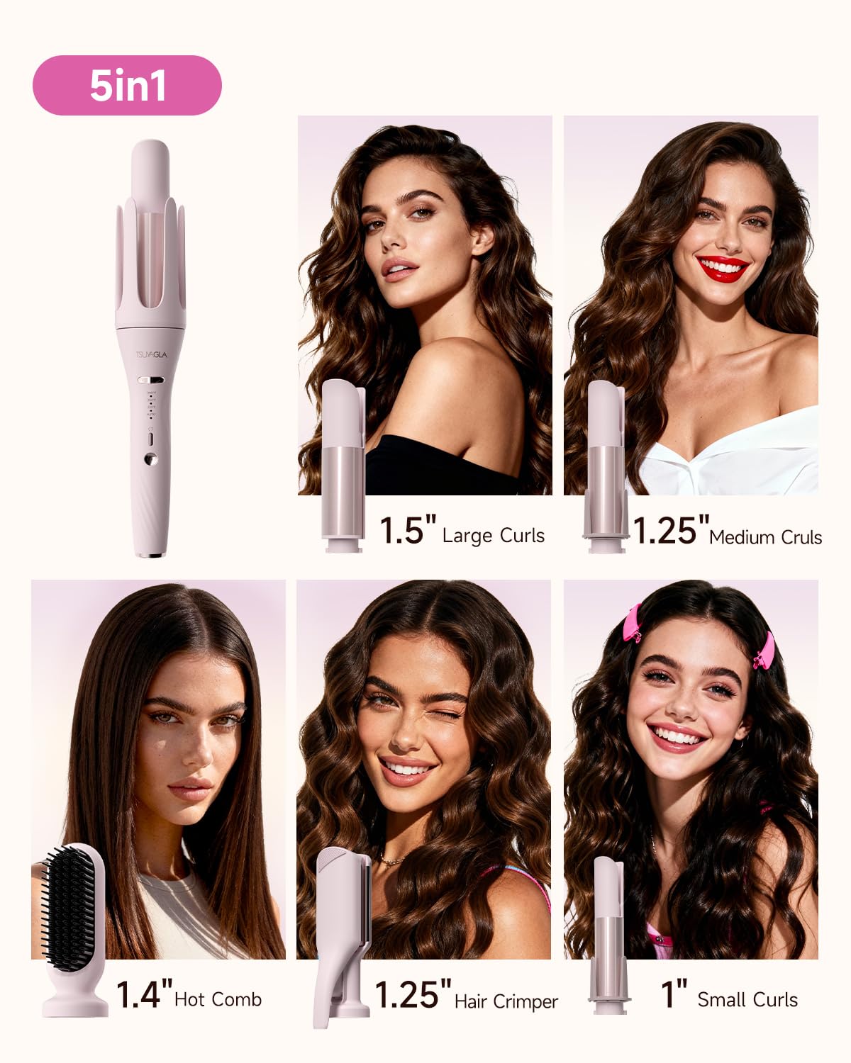 Sisu Couture's Tsuyagla 5 in 1 Automatic Curling Iron Set - image 11
