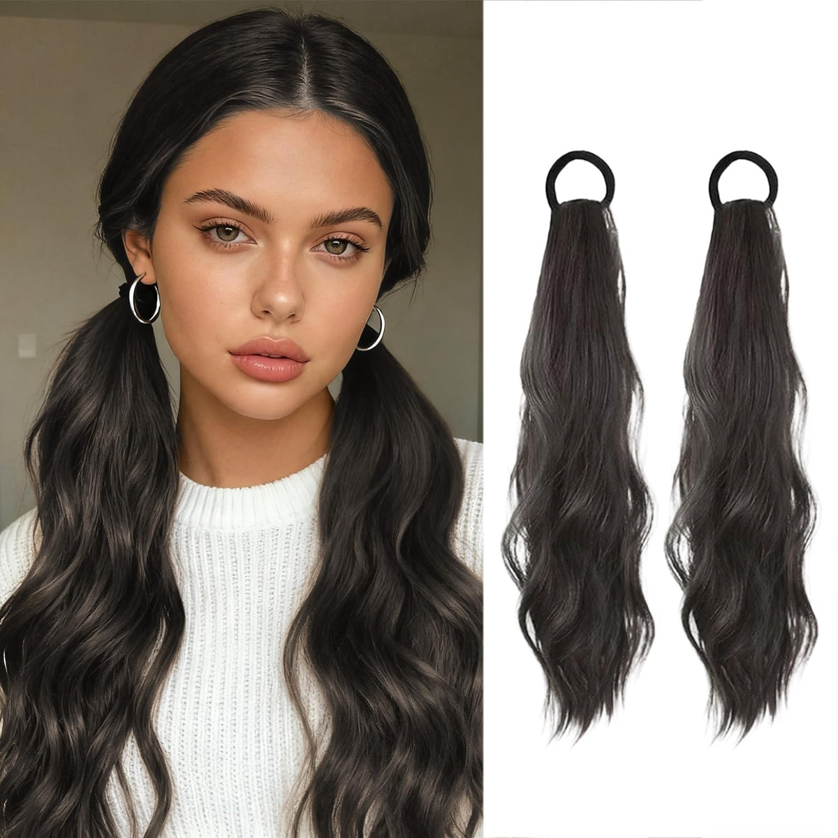 Sisu Couture's 2pcs Curly Ponytail Extension With Hair Tie 17 Inch - image 24