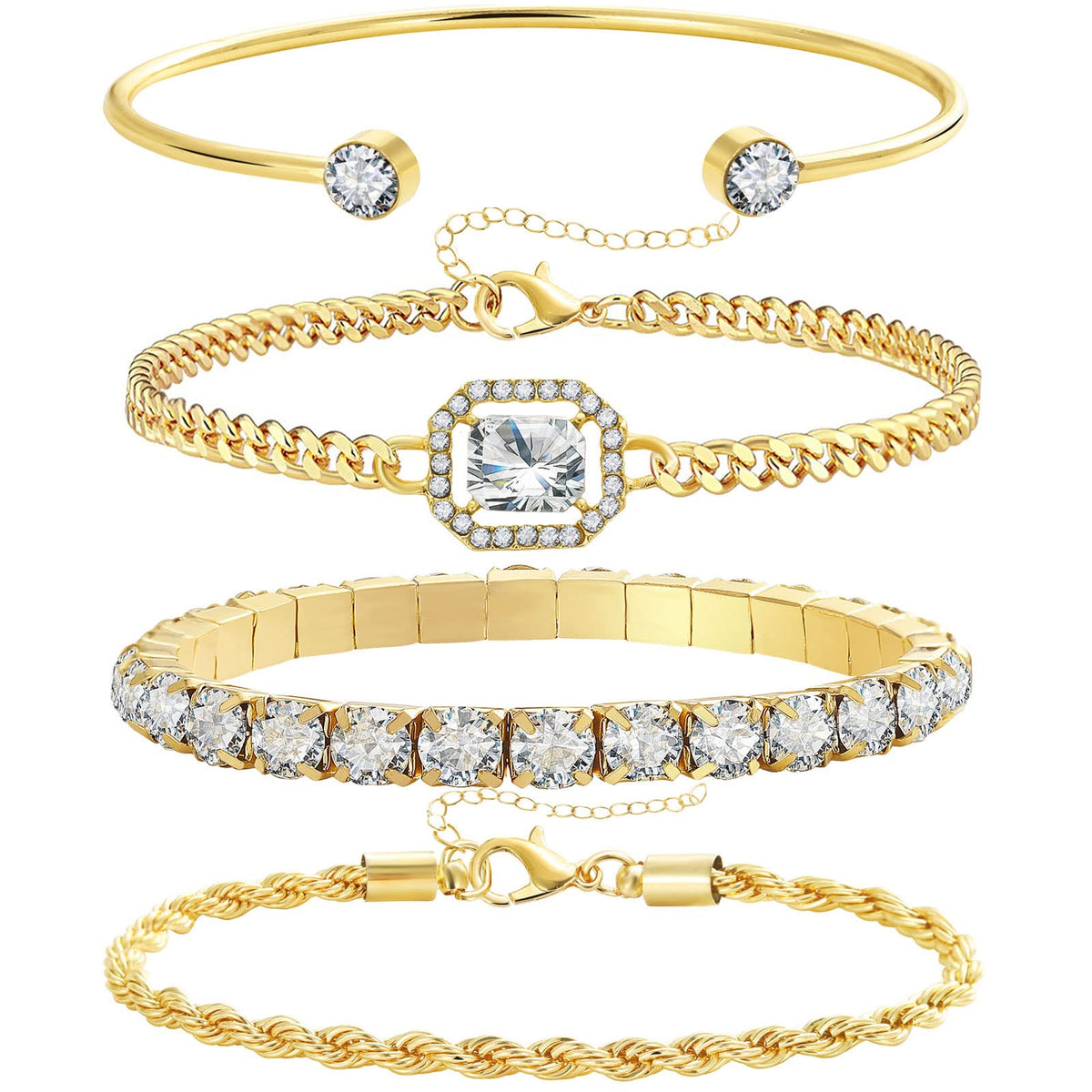 Sisu Couture's 17if 4 Pcs Dainty Gold Silver Bracelets Set - image 16