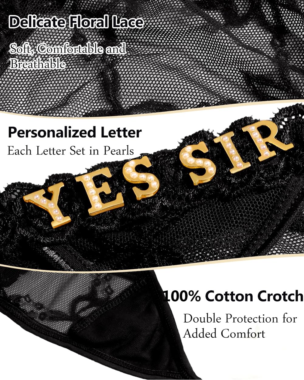 Sisu Couture's Sexy Underwear Lace Panties Sexy Thong With Funny Rhinestone - image 16