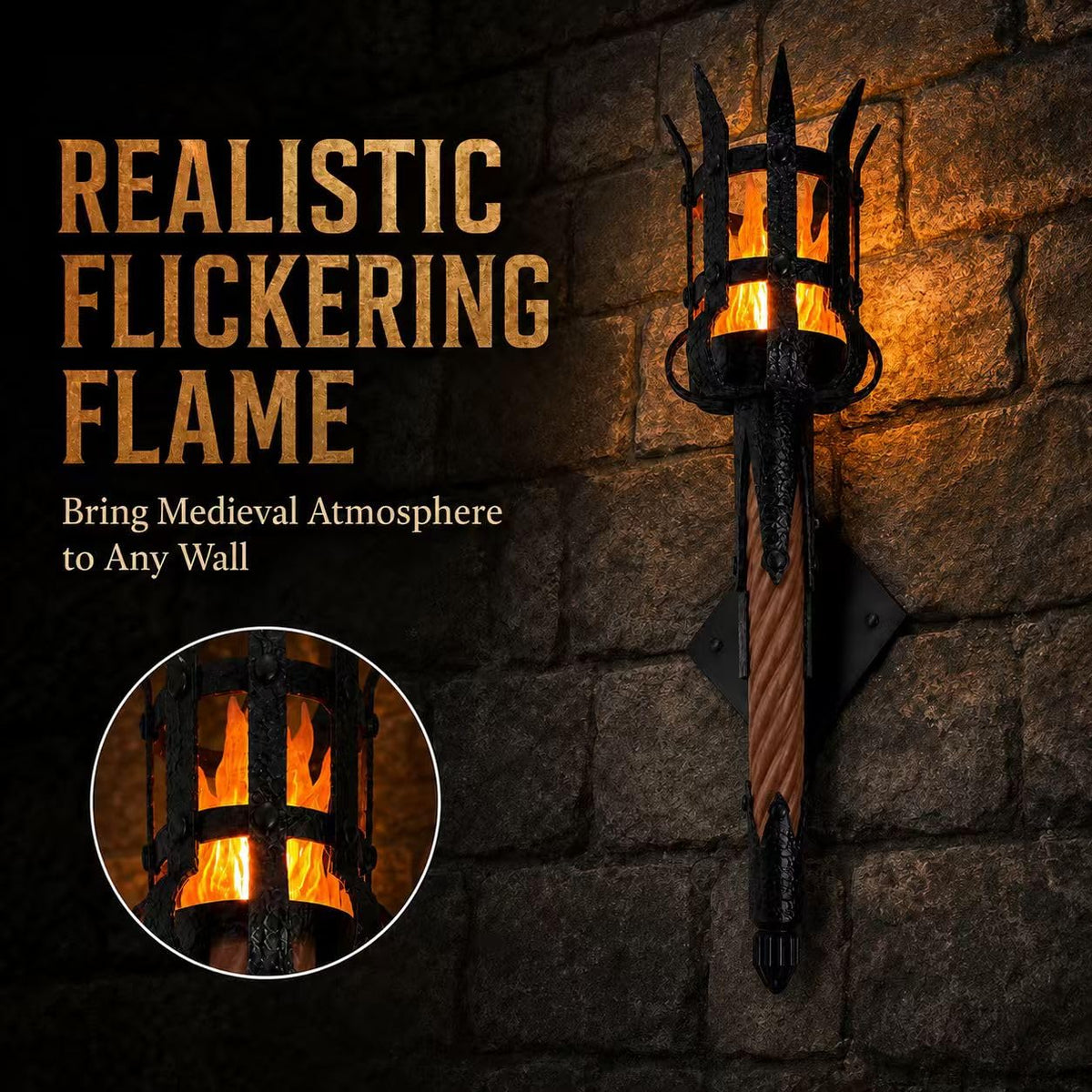 Sisu Couture's Medieval Torch Wall Sconce - image 9