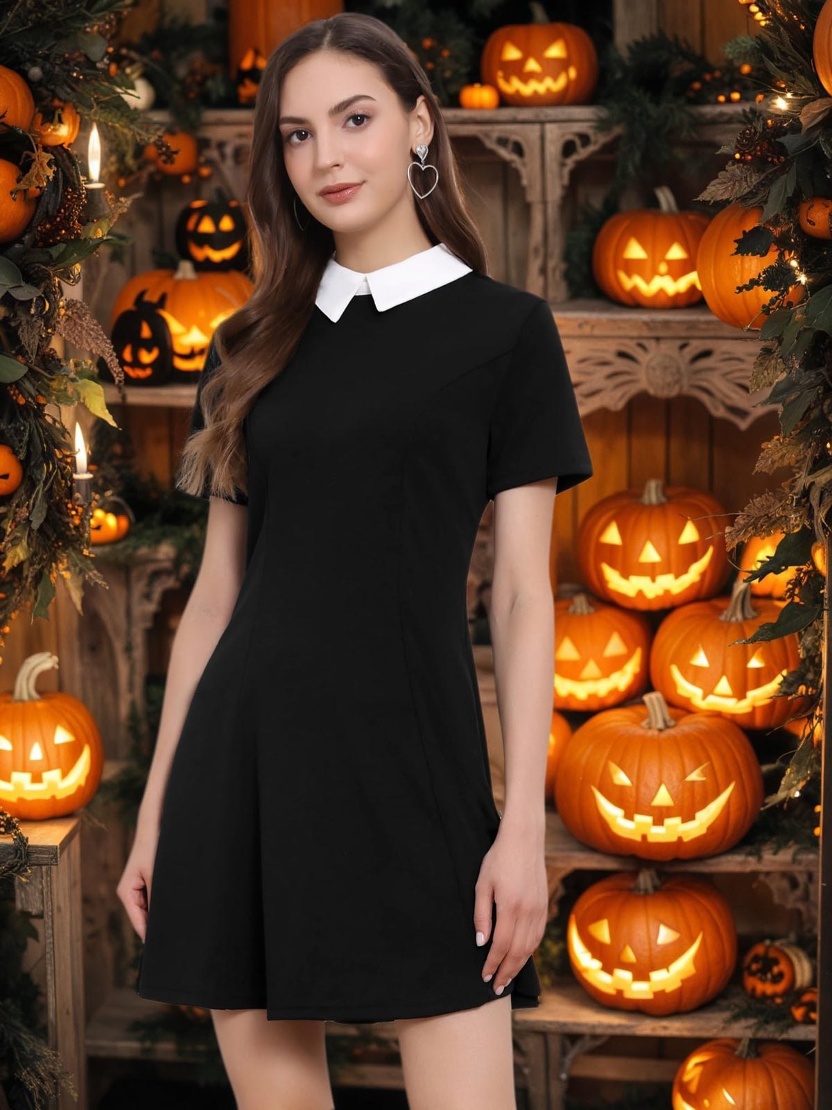 Sisu Couture's Allegra K Short Sleeve Halloween Dresses Peter Pan Collar - image 3