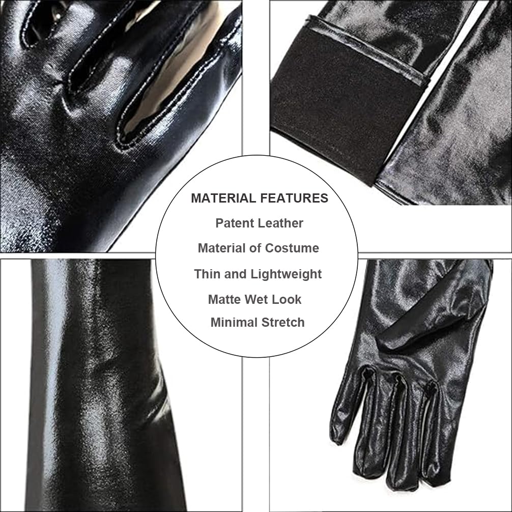 Sisu Couture's Luwint Sexy Wet Look Black Long Gloves For Costume - image 11