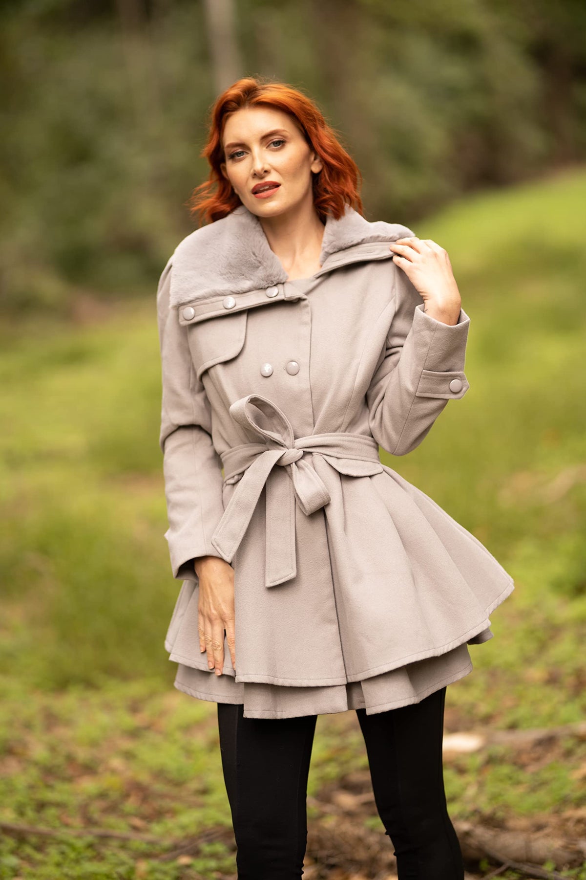 Sisu Couture's Zeagoo Fashion Faux Fur Lapel Double - image 14