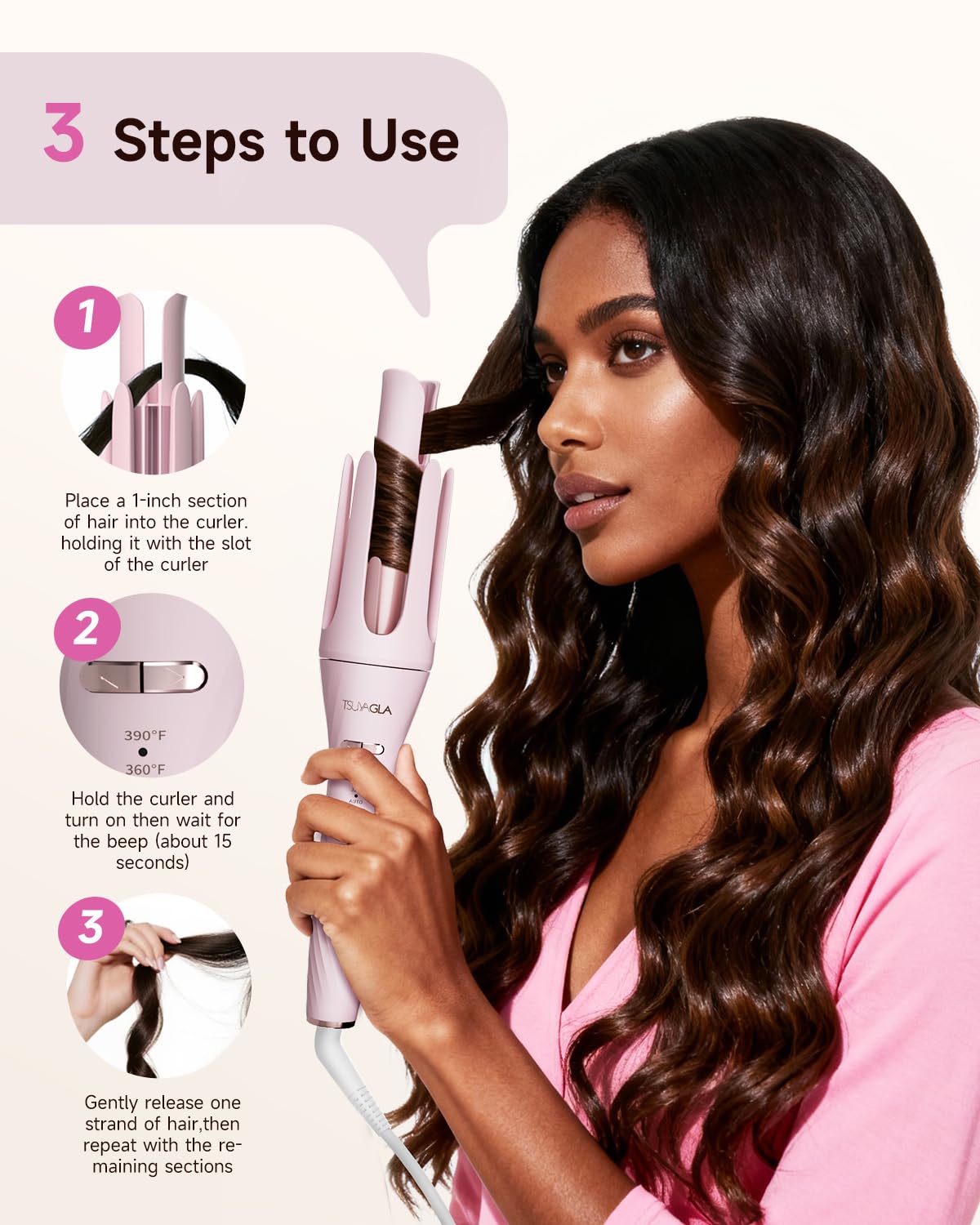 Sisu Couture's Tsuyagla 5 in 1 Automatic Curling Iron Set - image 10