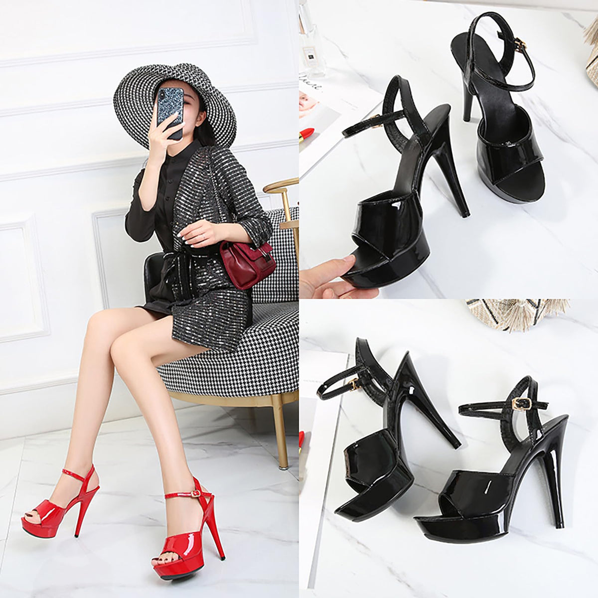 Sisu Couture's Fish Mouth Platform Sexy High Heels Prom Sandals With - image 18