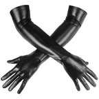 Sisu Couture's Luwint Sexy Wet Look Black Long Gloves For Costume - image 14