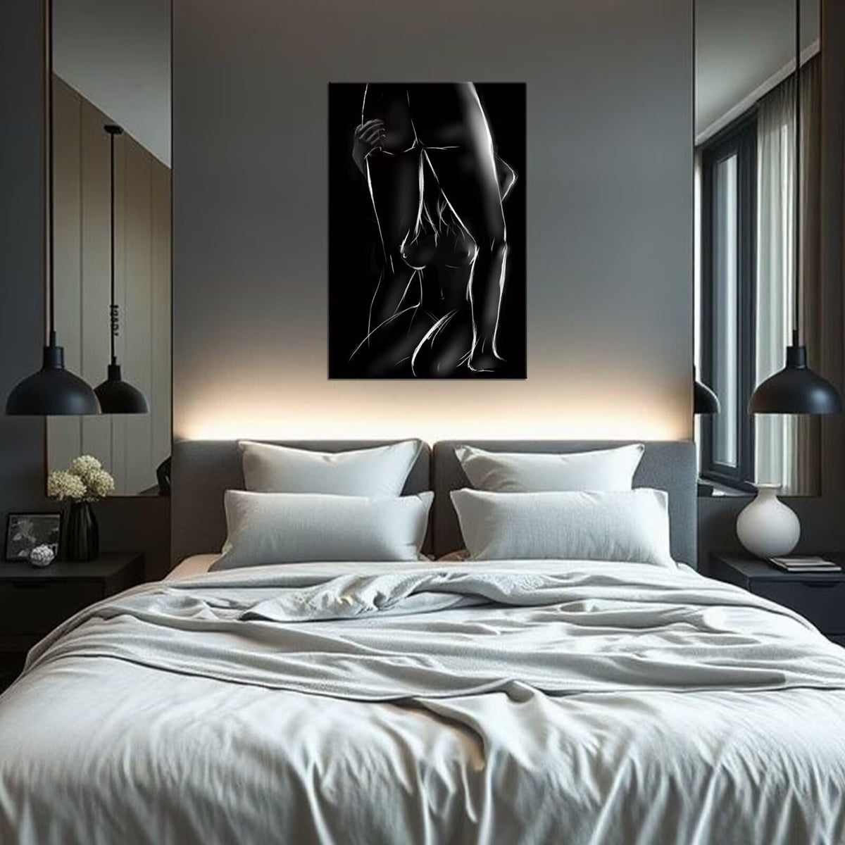 Sisu Couture's Woman And Man Wall Art Black And White Bedroom - image 17