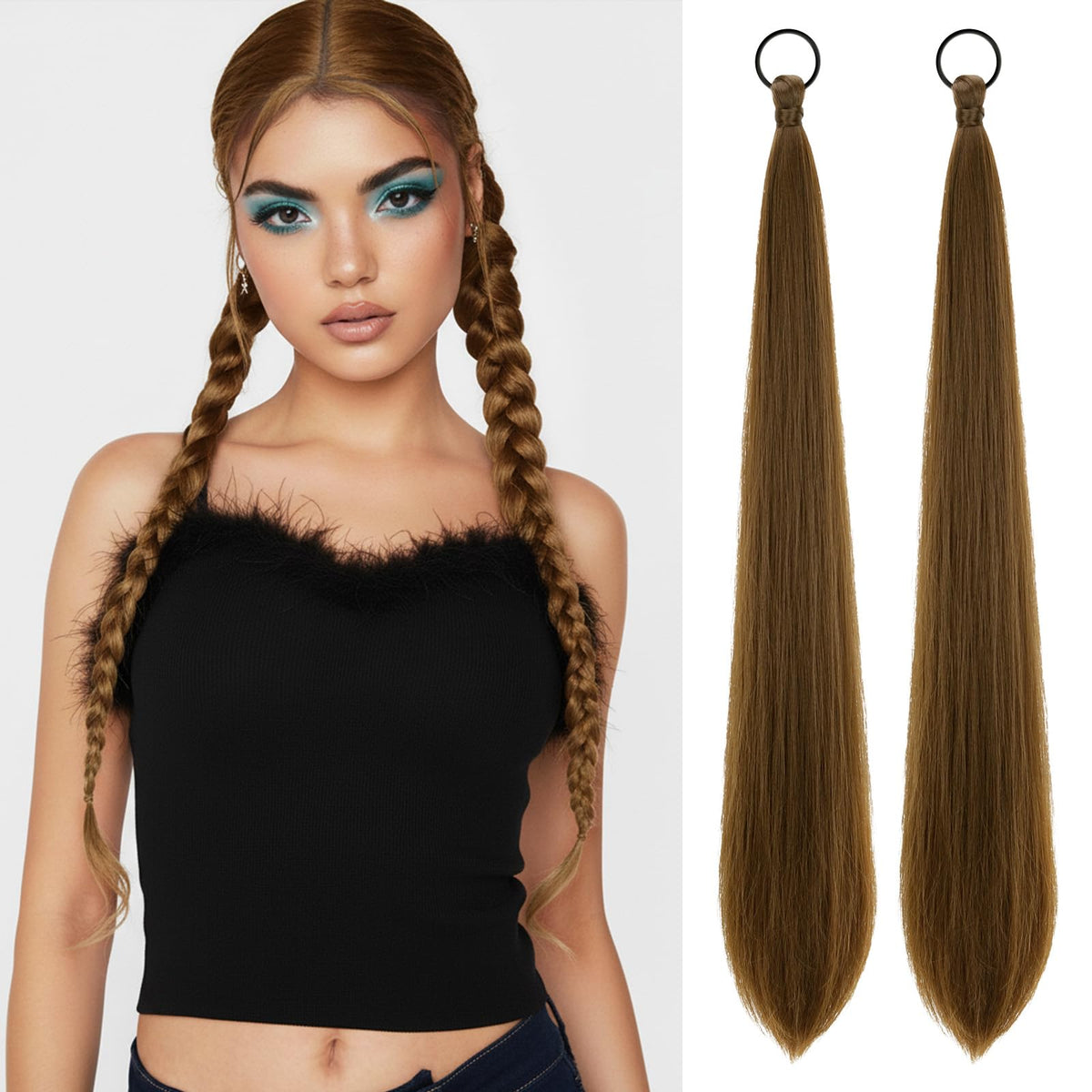 Sisu Couture's 26'' Double Ponytail Extension Set 2 Pcs Diy Braided - image 23