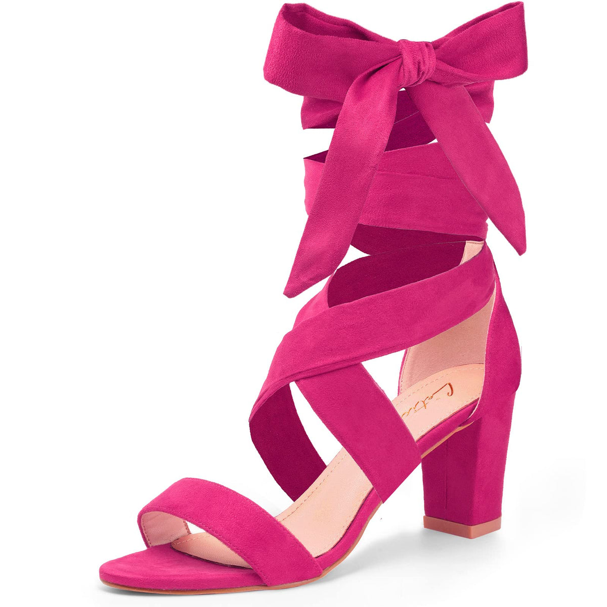 Sisu Couture's Leticia Strappy Heels Chunky Heel Sexy Open Toe Lace - image 1