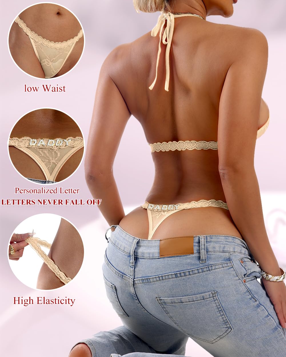 Sisu Couture's Sexy Underwear Lace Panties Sexy Thong With Funny Rhinestone - image 15