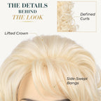 Sisu Couture's Long Blonde Curly Wig With Bangs Retro Country Diva - image 16