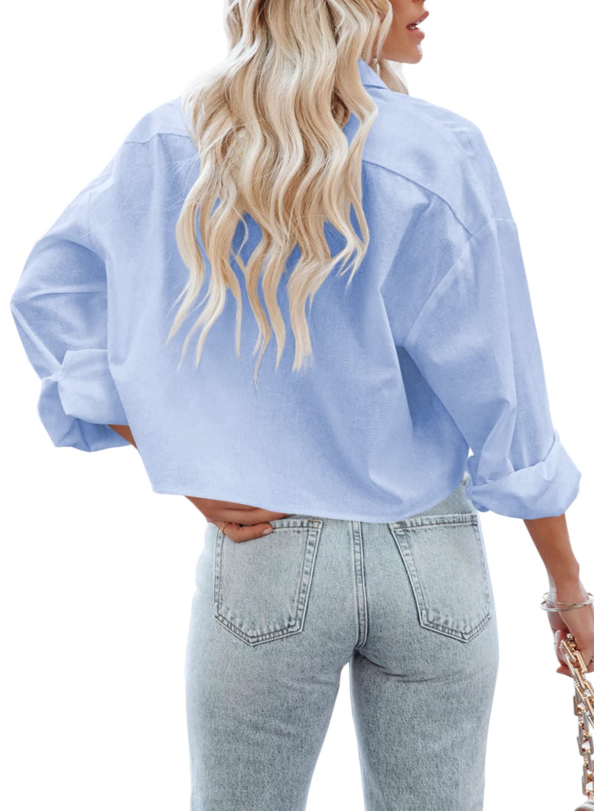 Sisu Couture's Tankaneo Button Down Cropped Shirts Long Sleeve Crop Tops - image 15