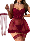 Sisu Couture's Foxiny Sexy Lingerie Dress 3 Pcs Nightgown With Thong - image 1