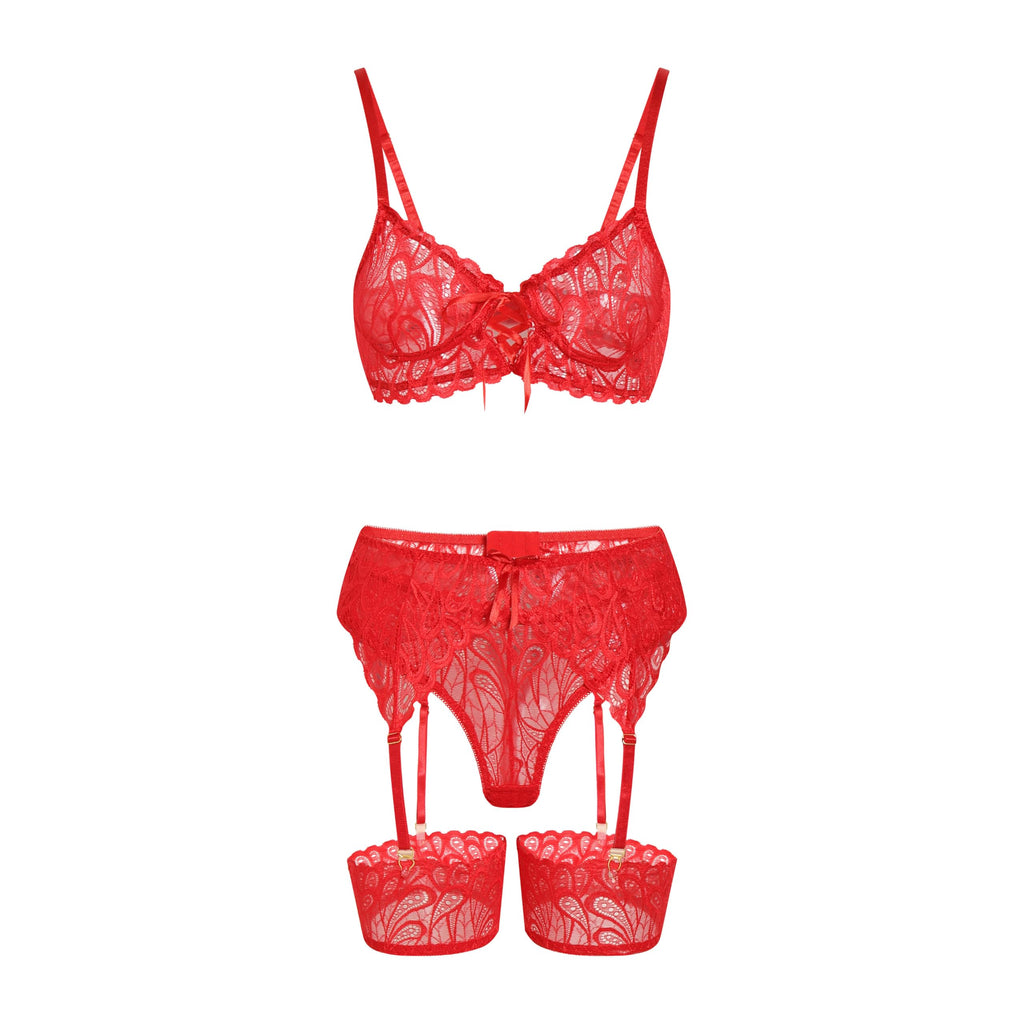 Sisu Couture's Lilosy Sexy Lingerie Outfit Set 3 Piece With Garter - image 15