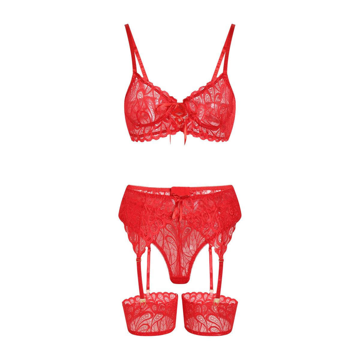 Sisu Couture's Lilosy Sexy Lingerie Outfit Set 3 Piece With Garter - image 15