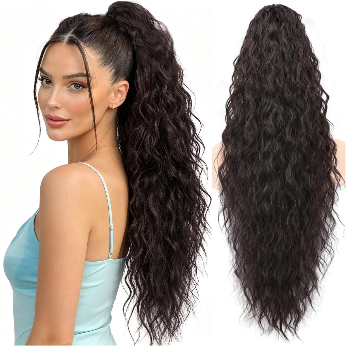 Sisu Couture's 20 Inch Long Wavy Claw Clip Ponytail Extension - image 22