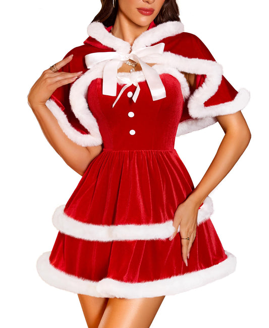 Sisu Couture's Rslove Christmas Santa Dress With Cape - image 1