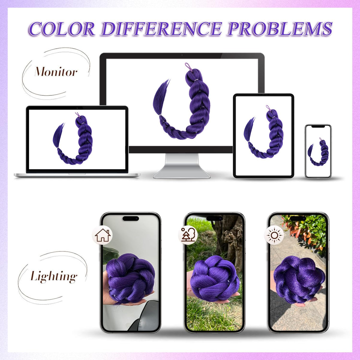 Sisu Couture's Getgal 24inch Purple Braids Ponytail Hair Extensions Kids Costume - image 20