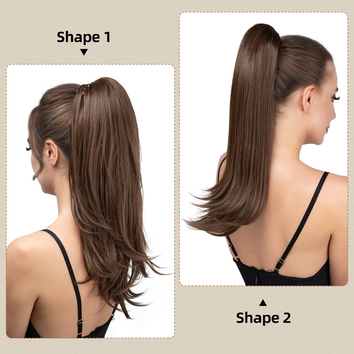 Sisu Couture's Clip in Ponytail Extension Medium Brown 18 Inch Pony - image 16