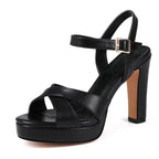 Sisu Couture's Platform High Heels Strappy Chunky Heels Sandals Open Toe - image 1