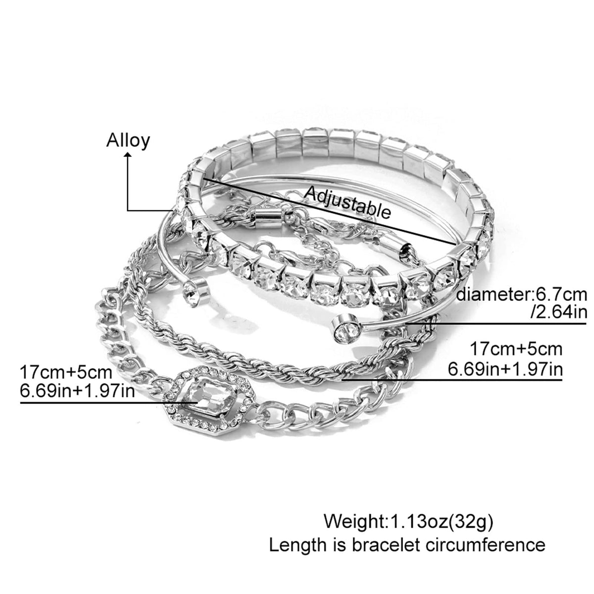 Sisu Couture's 17if 4 Pcs Dainty Gold Silver Bracelets Set - image 15