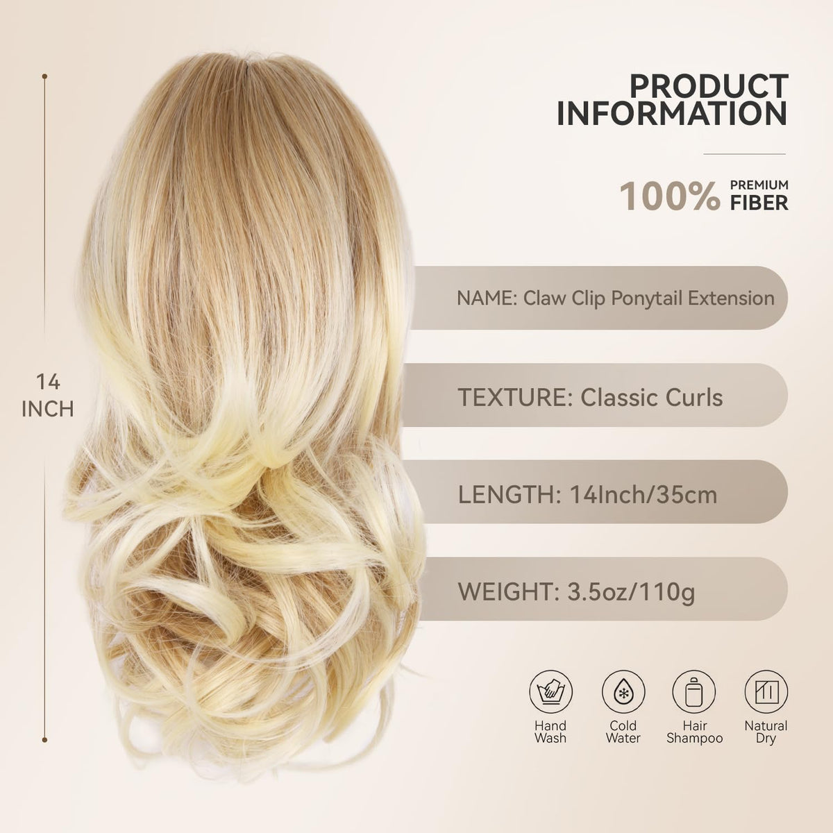 Sisu Couture's Zqian Beauty 14 Inch Blonde Ponytail Extension - image 14