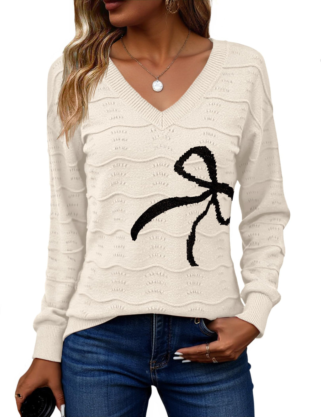 Sisu Couture's Chic Lightweight V-Neck Pullover Sweater - image 16