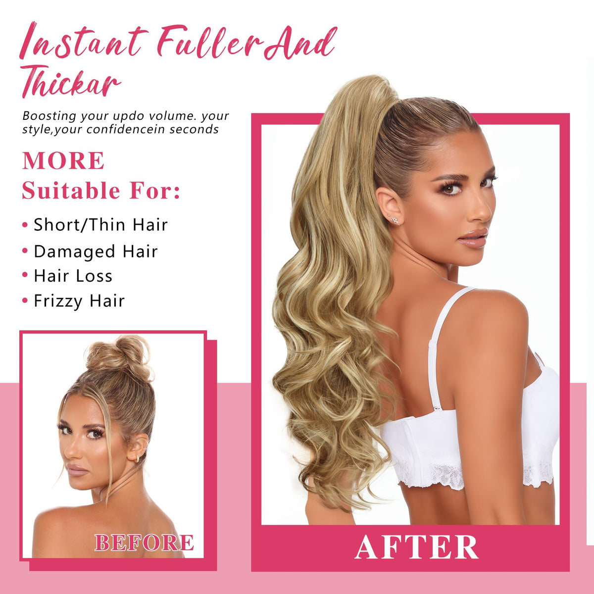 Sisu Couture's 24''long Wavy Ponytail Extension - image 14