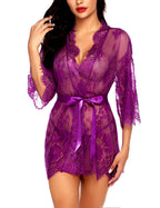 Sisu Couture's Avidlove Lace Kimono Robe Babydoll Lingerie Mesh Nightgown S - image 1
