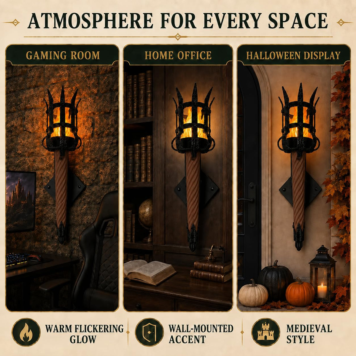 Sisu Couture's Medieval Torch Wall Sconce - image 12