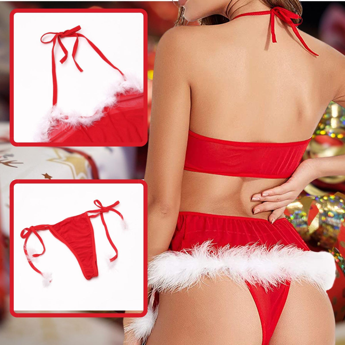Sisu Couture's Christmas Lingerie Sexy Santa Fishnet Teddy Naughty Babydoll Bodysuits - image 13