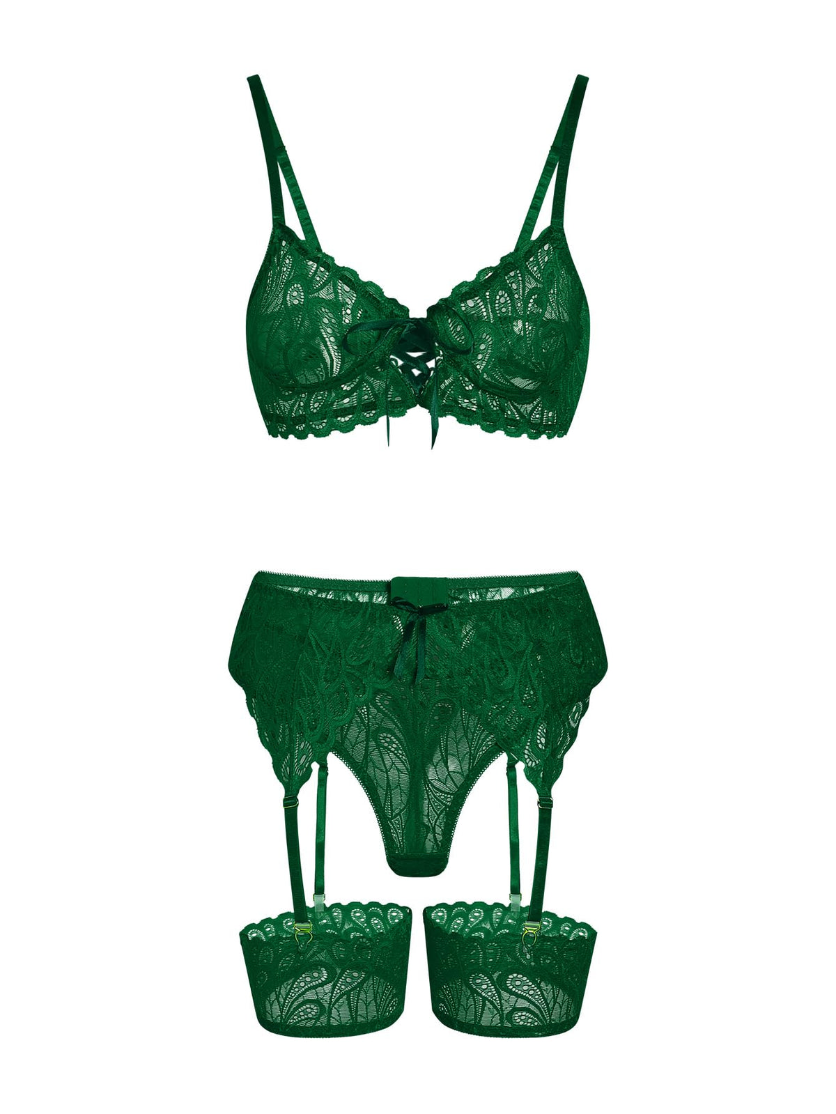 Sisu Couture's Lilosy Sexy Lingerie Outfit Set 3 Piece With Garter - image 17