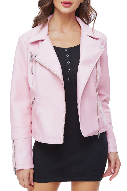 Sisu Couture's Fahsyee Lapel Faux Leather Moto Jacket - image 1