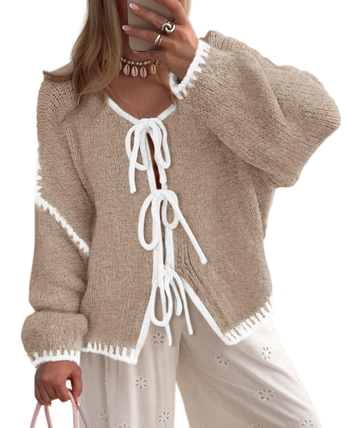 Sisu Couture's Prettygarden Tie Front Bow Cardigan Sweaters - image 8
