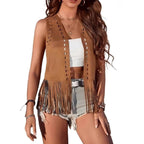 Sisu Couture's Lysink Fringe Vest 60s 70s Hippie Vest Open Front - image 19