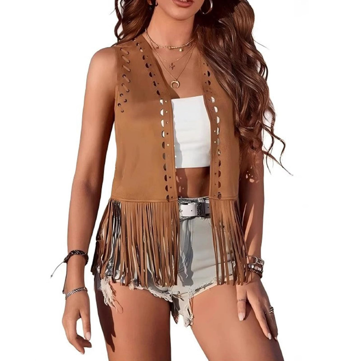 Sisu Couture's Lysink Fringe Vest 60s 70s Hippie Vest Open Front - image 19