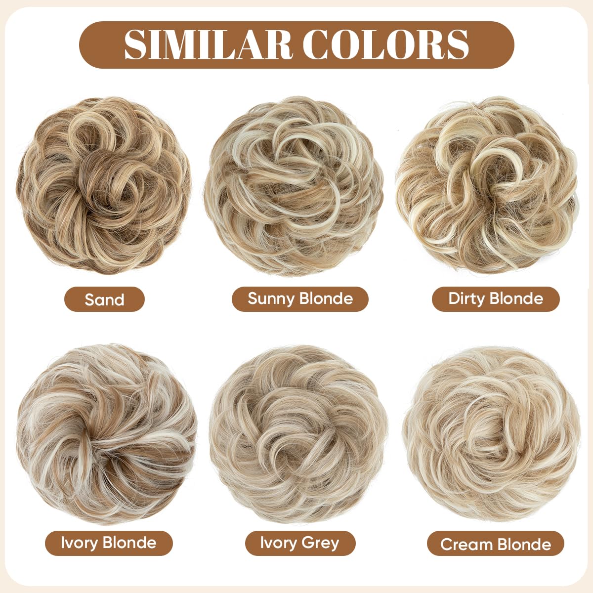 Sisu Couture's Cjl Hair Large Messy Bun Hair Piece Wavy Curly - image 15