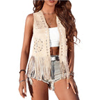 Sisu Couture's Lysink Fringe Vest 60s 70s Hippie Vest Open Front - image 2