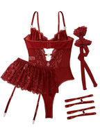 Sisu Couture's Lilosy Sexy Lingerie Set 3 Piece Corset Bodysuit Skirt - image 17