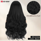 Sisu Couture's Wignee Curtain Bang Wig 26 Inch Black Wig Synthetic - image 17