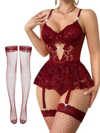 Sisu Couture's Lilosy Sexy Lingerie Set 3 Piece Corset Bodysuit Skirt - image 21