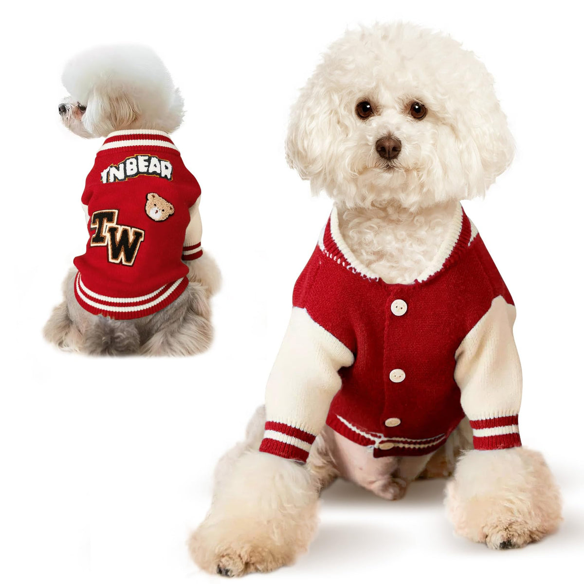 Sisu Couture's Adorable Red Knitted Puppy Sweater - image 3