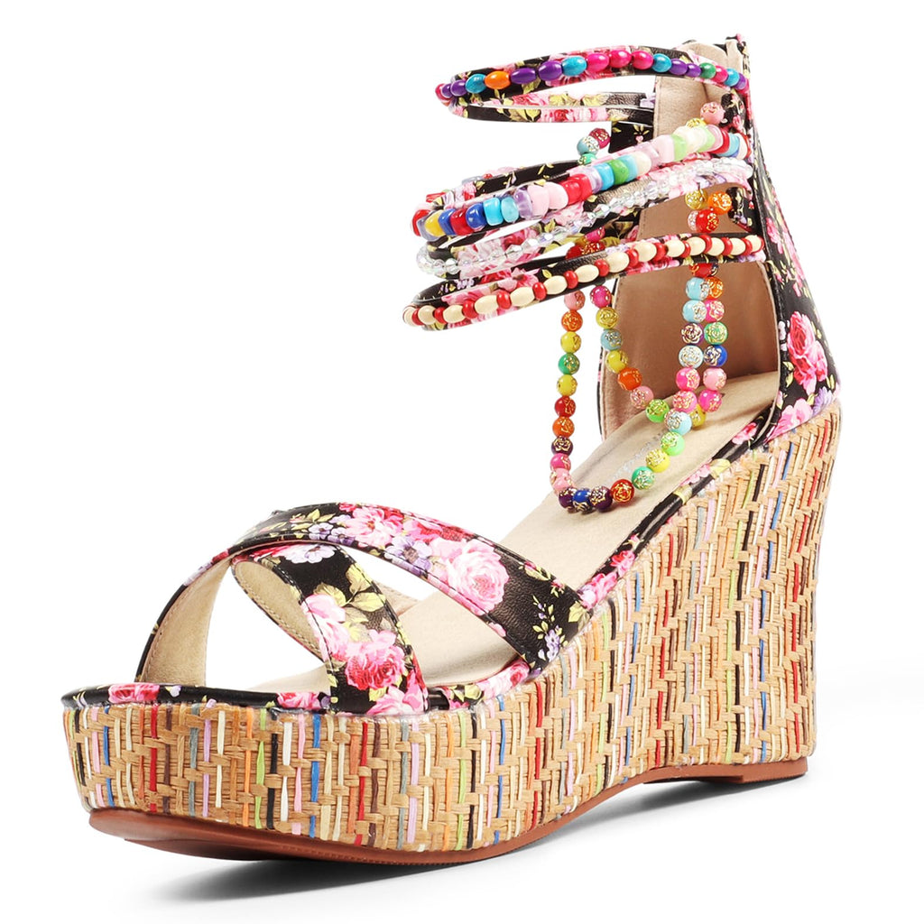 Sisu Couture's Getmorebeauty Wedge Sandals With Pearls Across The Top Platform - image 19