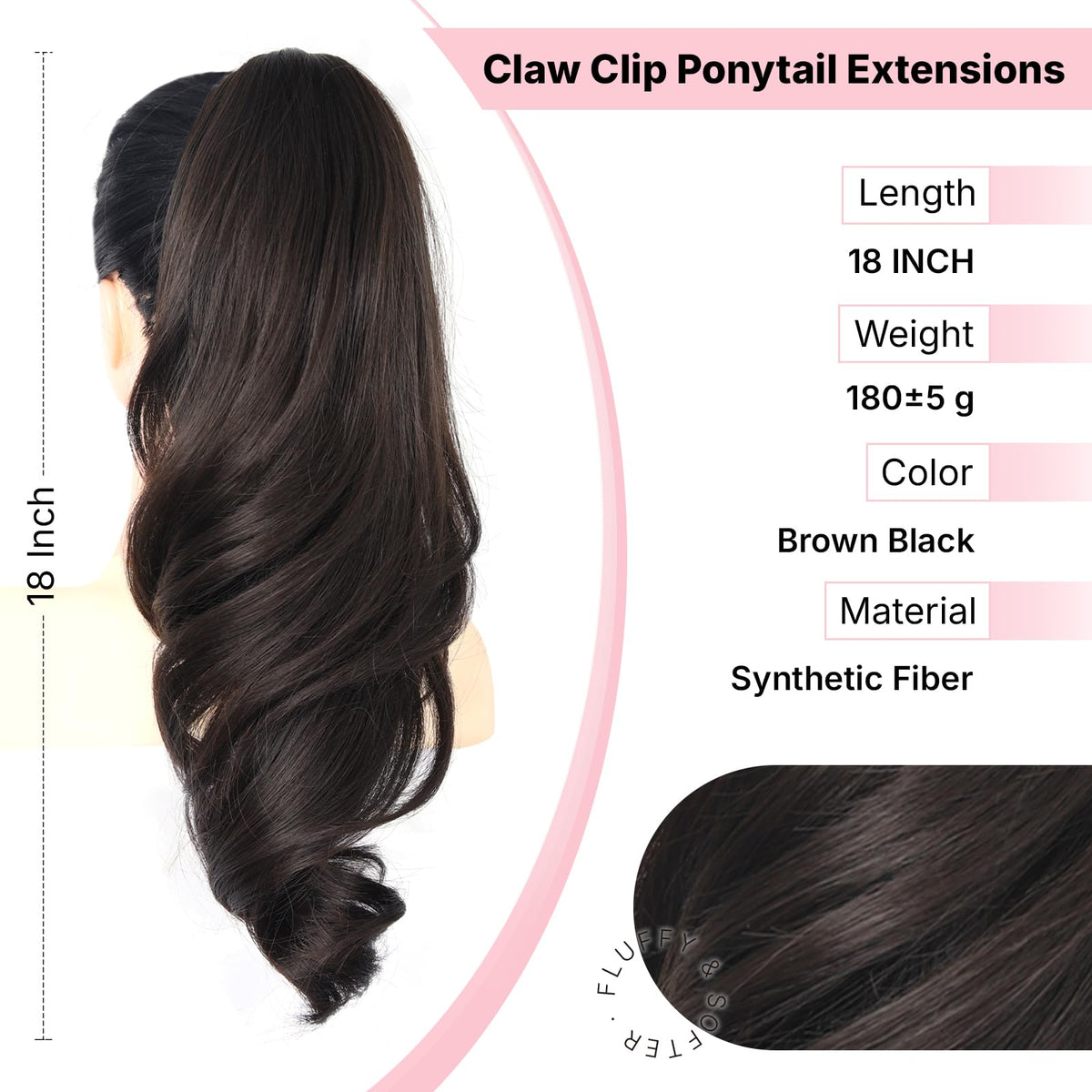 Sisu Couture's 18" Pony Tails Hair Extensions Clip In Ponytail Hair - image 15